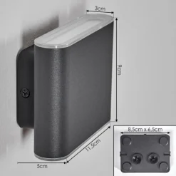 Paranhas Lampe murale d´extérieur, Luminaire de salle de bain, Luminaire Up & Down, Applique murale Anthracite, 1 lumière
