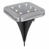 pieu de terre Globo SOLAR LED Acier inoxydable, 8 lumières