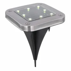 pieu de terre Globo SOLAR LED Acier inoxydable, 8 lumières