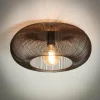 hofstein Plafonniers|Plafonnier Agueda Brun foncé, Nickel mat, Noir, 1 lumière