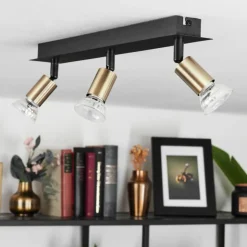 hofstein Spots Et Projecteurs|Plafonnier Castillo Noir, 3 lumières
