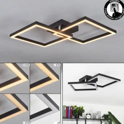 hofstein Éclairage Led|Plafonnier Cavareno LED Noir, 1 lumière