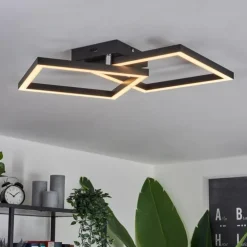 hofstein Éclairage Led|Plafonnier Cavareno LED Noir, 1 lumière