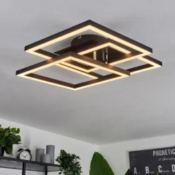 hofstein Éclairage Led|Plafonnier Cavareno LED Noir, 1 lumière