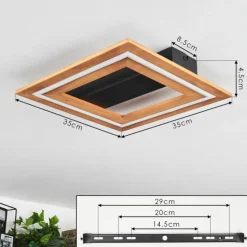 hofstein Éclairage Led|Plafonnier Charentay LED Noir, 1 lumière
