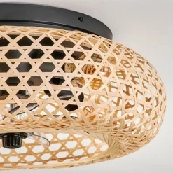 Plafonnier 50 cm Bauro Noir, 4 lumières, Télécommandes