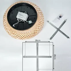 Plafonnier 50 cm Bauro Noir, 4 lumières, Télécommandes
