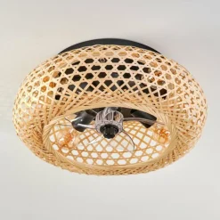 Plafonnier 50 cm Bauro Noir, 4 lumières, Télécommandes