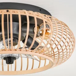 Plafonnier 50 cm Oravi Noir, 4 lumières, Télécommandes