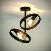 hofstein Plafonniers|Plafonnier Hover Anthracite, 2 lumières