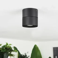 hofstein Éclairage Led|Plafonnier Laonsana LED Noir, 1 lumière