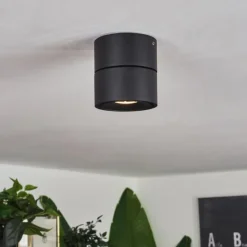 hofstein Éclairage Led|Plafonnier Laonsana LED Noir, 1 lumière