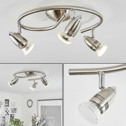 hofstein Spots Et Projecteurs|Plafonnier Mirandol Nickel mat, 3 lumières