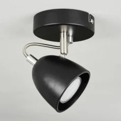 hofstein Plafonniers|Plafonnier Moesdorf Nickel mat, Noir, 1 lumière