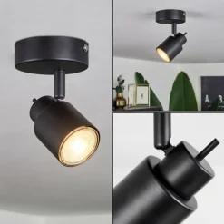 hofstein Éclairage Led|Plafonnier Nestavel LED Noir, 1 lumière