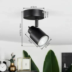 hofstein Éclairage Led|Plafonnier Nestavel LED Noir, 1 lumière