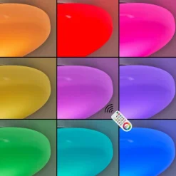 Plafonnier Ral LED Argenté, Blanc, 1 lumière, Télécommandes, Changeur de couleurs