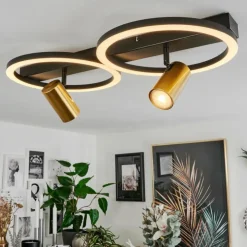hofstein Éclairage Led|Plafonnier Reboleiro LED Noir, 3 lumières
