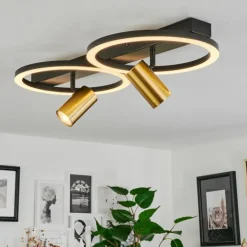 hofstein Éclairage Led|Plafonnier Reboleiro LED Noir, 3 lumières