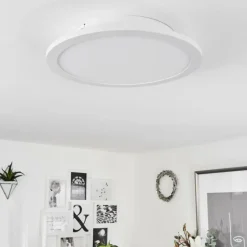 Plafonnier Sani LED Blanc, 1 lumière, Télécommandes, Changeur de couleurs