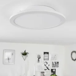 Plafonnier Sani LED Blanc, 1 lumière, Télécommandes, Changeur de couleurs