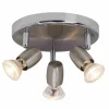 Luminaires Brilliant Éclairage Led|Plafonnier à spots rond Brilliant Wesley LED Chrome, 3 lumières