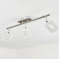 hofstein Spots Et Projecteurs|Plafonnier Villenauxe LED Chrome, Nickel mat, 3 lumières