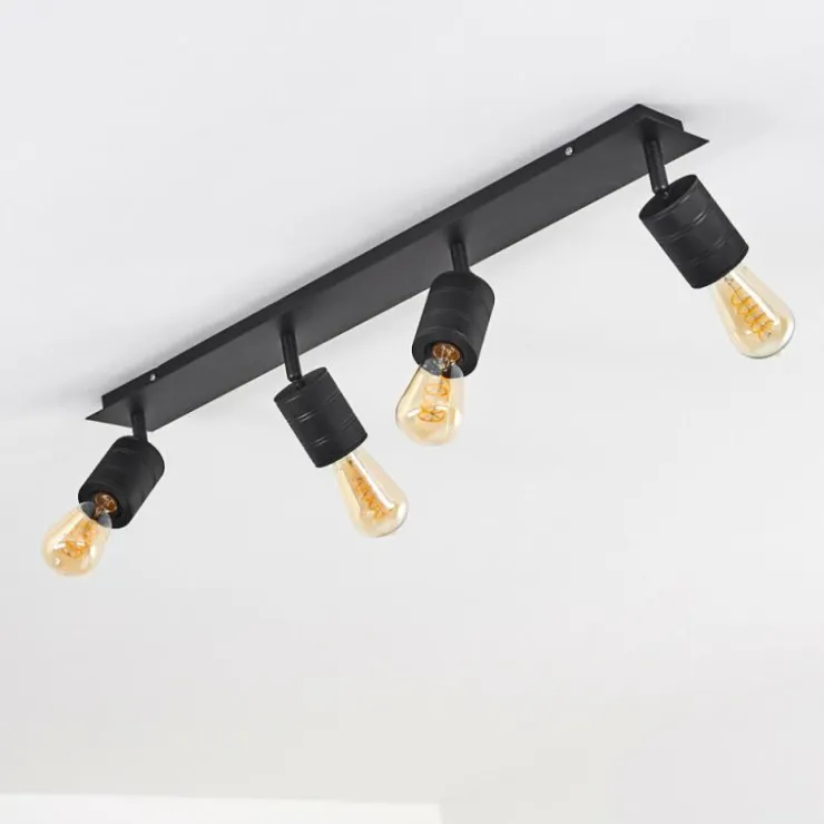hofstein Spots Et Projecteurs|Plafonnier Ajaccio Noir, 4 lumières