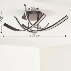 hofstein Éclairage Led|Plafonnier Aranu LED Rouille, 4 lumières