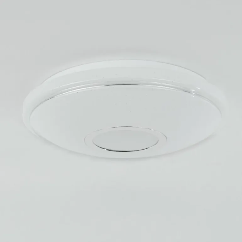 Plafonnier Auxerre LED Blanc, 2 lumières, Télécommandes, Changeur de couleurs