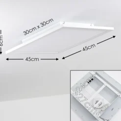 Plafonnier Bankura LED Blanc, 1 lumière, Télécommandes, Changeur de couleurs