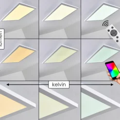 Plafonnier Bankura LED Blanc, 1 lumière, Télécommandes, Changeur de couleurs
