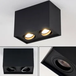 hofstein Plafonniers|Plafonnier Betsie Noir, 2 lumières