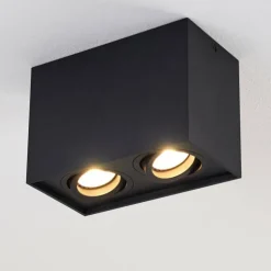 hofstein Plafonniers|Plafonnier Betsie Noir, 2 lumières