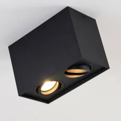 hofstein Plafonniers|Plafonnier Betsie Noir, 2 lumières