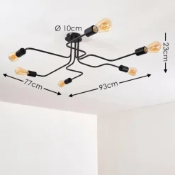 hofstein Plafonniers|Plafonnier Bogno Noir, 6 lumières