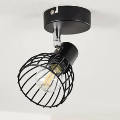 hofstein Spots Et Projecteurs|Plafonnier Bolderslev Chrome, Noir, 1 lumière
