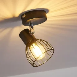 hofstein Spots Et Projecteurs|Plafonnier Bolderslev Chrome, Noir, 1 lumière