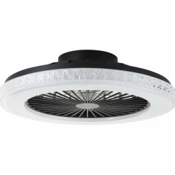 Plafonnier Brilliant Badria LED Noir, 1 lumière, Télécommandes