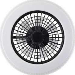 Plafonnier Brilliant Badria LED Noir, 1 lumière, Télécommandes