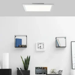Luminaires Brilliant Éclairage Led|Plafonnier Brilliant Flat LED Argenté, 1 lumière, Télécommandes