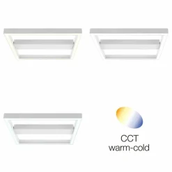 Luminaires Brilliant Éclairage Led|Plafonnier Brilliant Icarus LED Blanc, 1 lumière, Télécommandes, Changeur de couleurs
