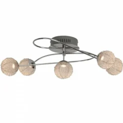 Luminaires Brilliant Éclairage Led|Plafonnier Brilliant Leuchten Dajana LED Chrome, 5 lumières