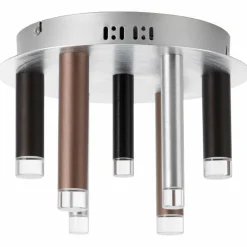 Luminaires Brilliant Éclairage Led|Plafonnier Brilliant Living Cembalo LED Brun, 7 lumières