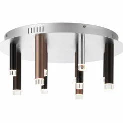 Luminaires Brilliant Éclairage Led|Plafonnier Brilliant Living Cembalo LED Brun, 12 lumières