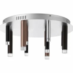 Luminaires Brilliant Éclairage Led|Plafonnier Brilliant Living Cembalo LED Brun, 12 lumières