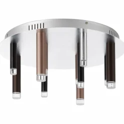 Luminaires Brilliant Éclairage Led|Plafonnier Brilliant Living Cembalo LED Brun, 12 lumières