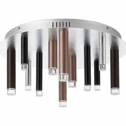 Luminaires Brilliant Éclairage Led|Plafonnier Brilliant Living Cembalo LED Brun, 12 lumières