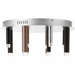 Luminaires Brilliant Éclairage Led|Plafonnier Brilliant Living Cembalo LED Brun, 12 lumières