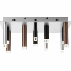 Luminaires Brilliant Éclairage Led|Plafonnier Brilliant Living Cembalo LED Brun, 12 lumières